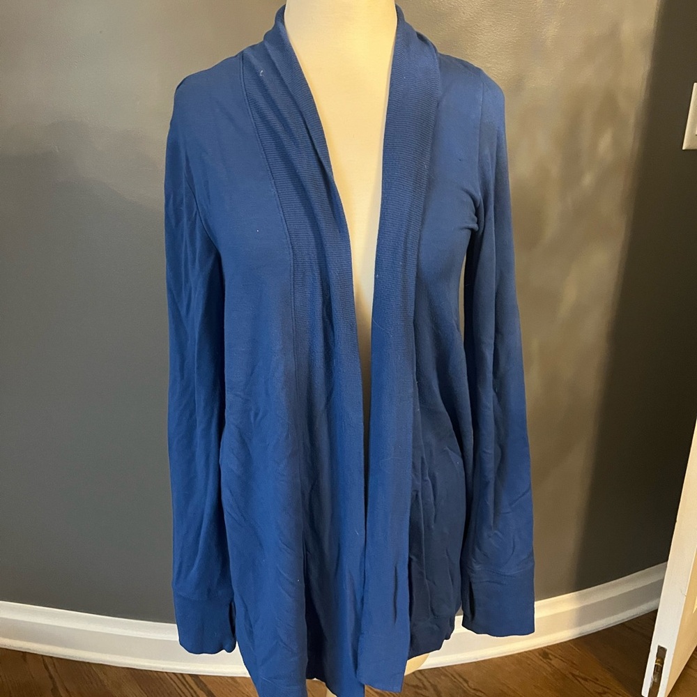 Lilly Pulitzer Blue Luxletic cotton cardigan great for casual and travel